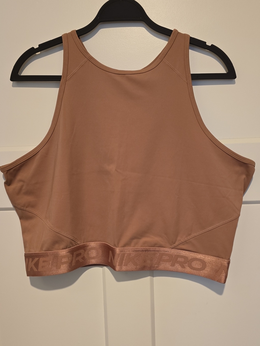 Nike High-Neck Crop Sports Bra - Tan